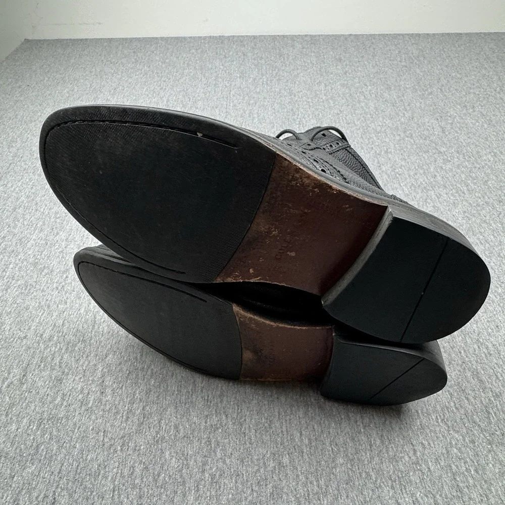 Cole Haan Wingtip Chukka Black Leather Ankle Boot Mens Sz 8.5M Wedding Casual